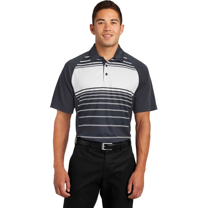 Sport-Tek ST600 Dry Zone Sublimated Stripe Polo – Black