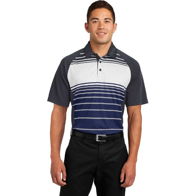 Sport-Tek ST600 Dry Zone Sublimated Stripe Polo – True Navy