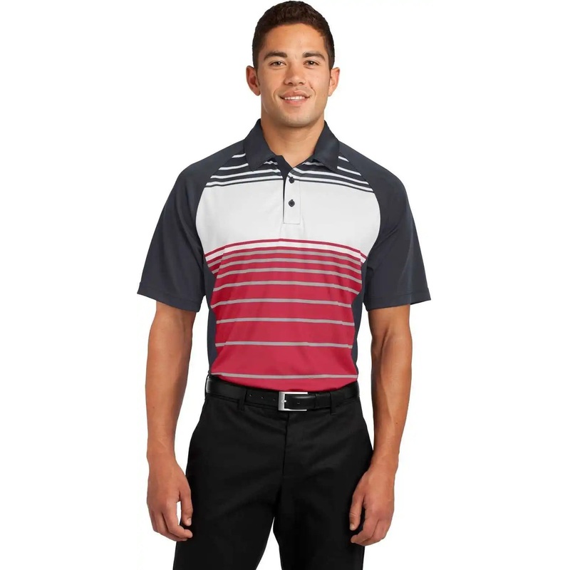 Sport-Tek ST600 Dry Zone Sublimated Stripe Polo – True Red
