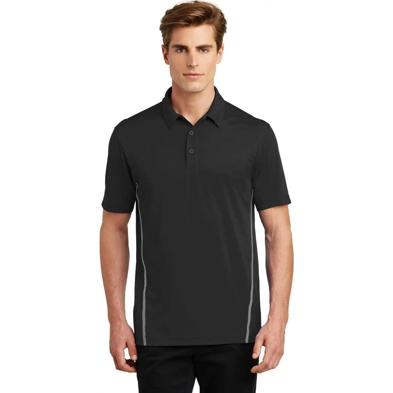 Sport-Tek ST620 Contrast PosiCharge Tough Polo – Black Heather Gray