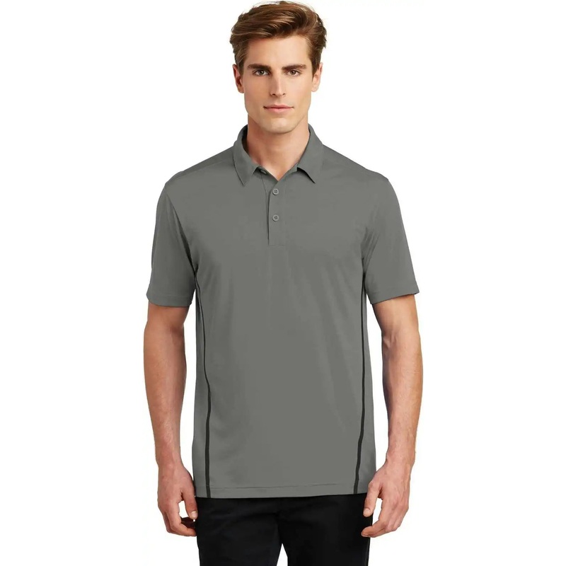 Sport-Tek ST620 Contrast PosiCharge Tough Polo – Dark Smoke Gray Black