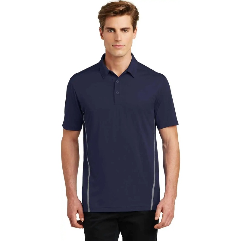 Sport-Tek ST620 Contrast PosiCharge Tough Polo – True Navy Heather Gray