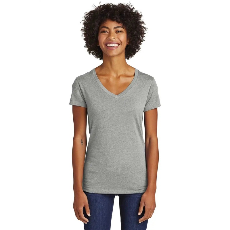 Alternative AA6046 Women’s Runaway Blended Jersey V-Neck Tee – Heather Gray