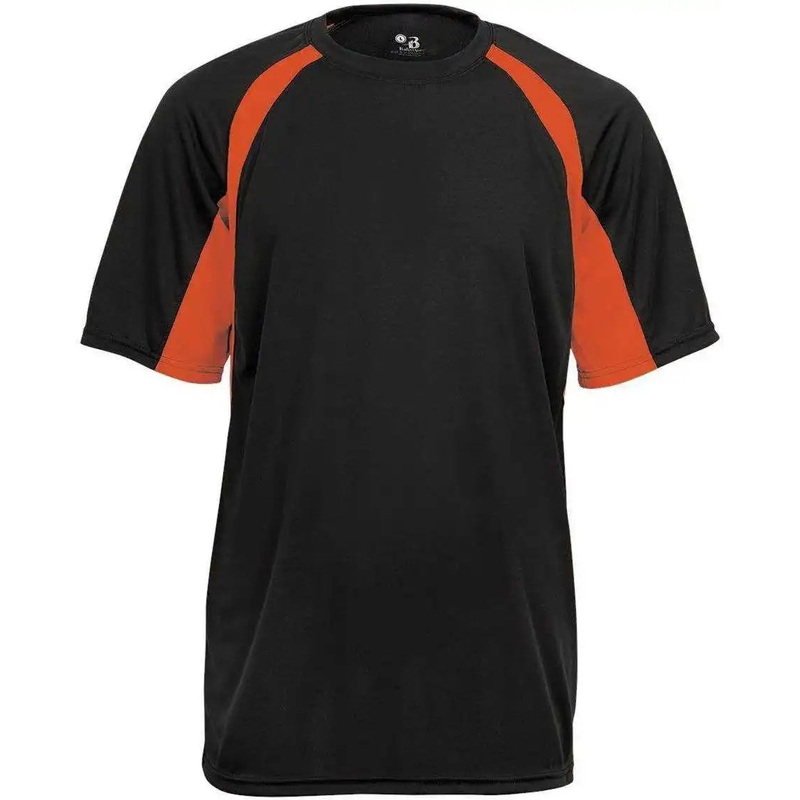 Badger Sport 2144 Youth Hook Tee – Black Orange