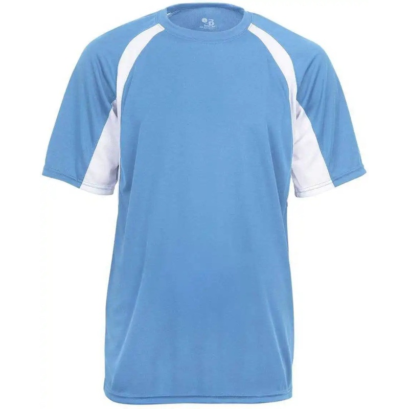 Badger Sport 2144 Youth Hook Tee – Columbia Blue White