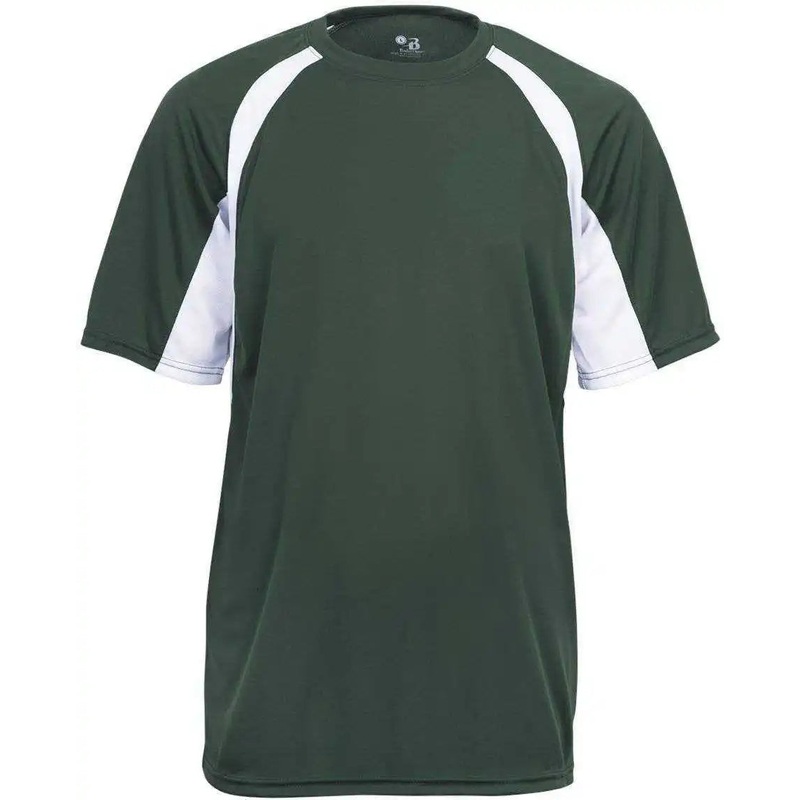 Badger Sport 2144 Youth Hook Tee – Forest White