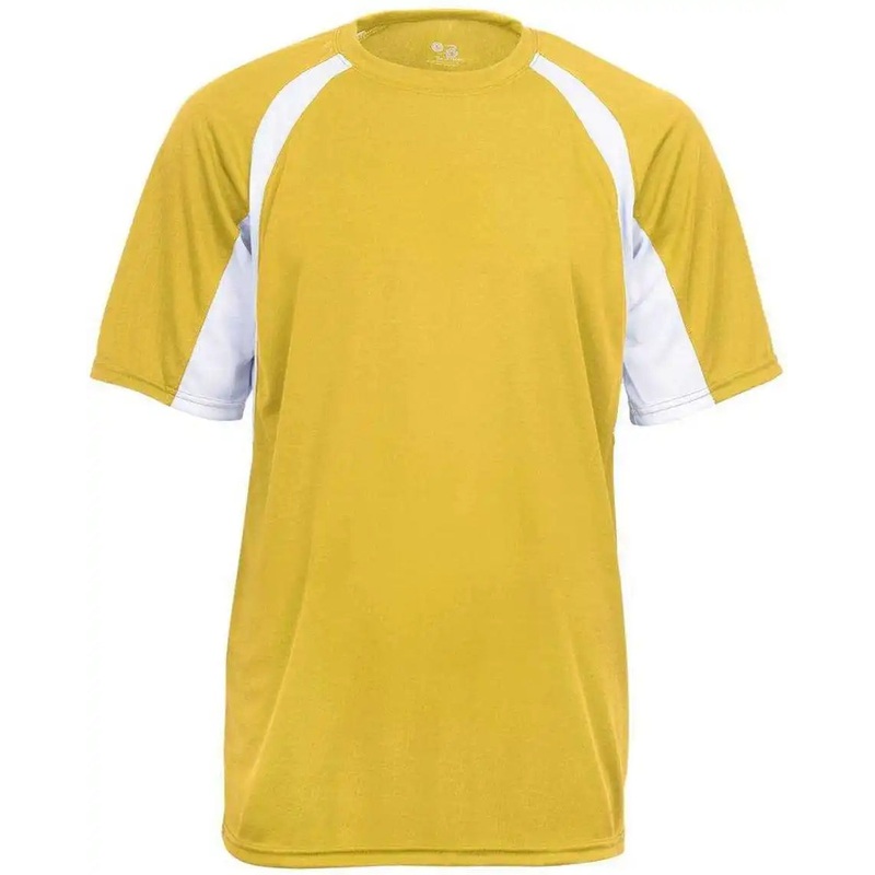 Badger Sport 2144 Youth Hook Tee – Gold White