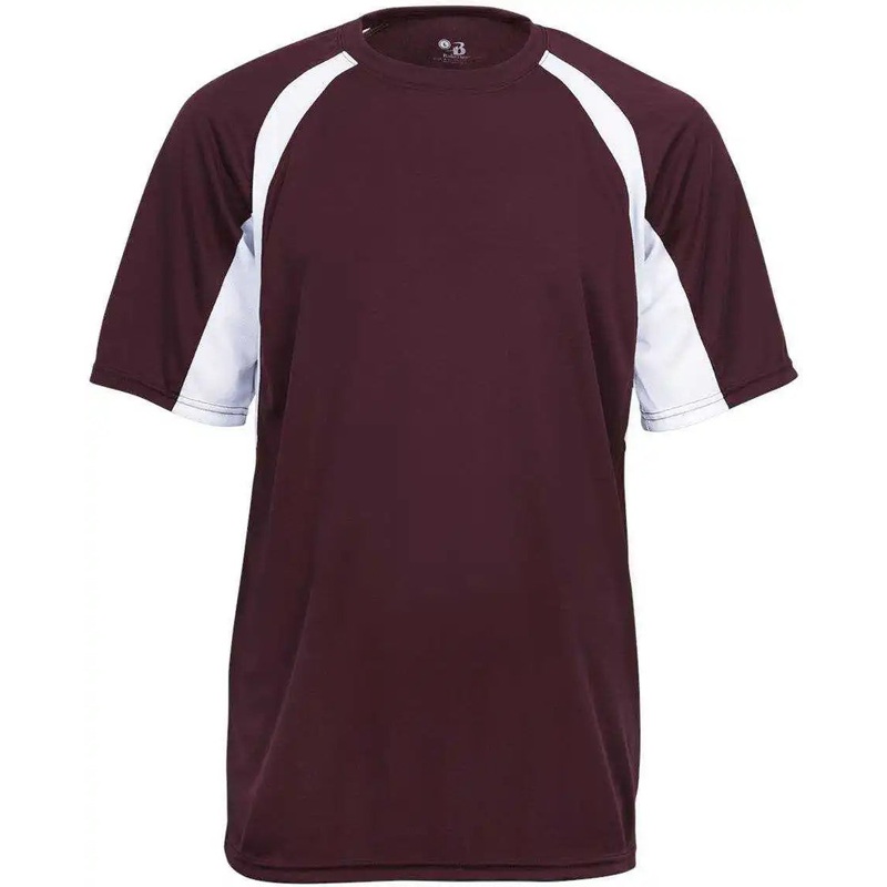 Badger Sport 2144 Youth Hook Tee – Maroon White
