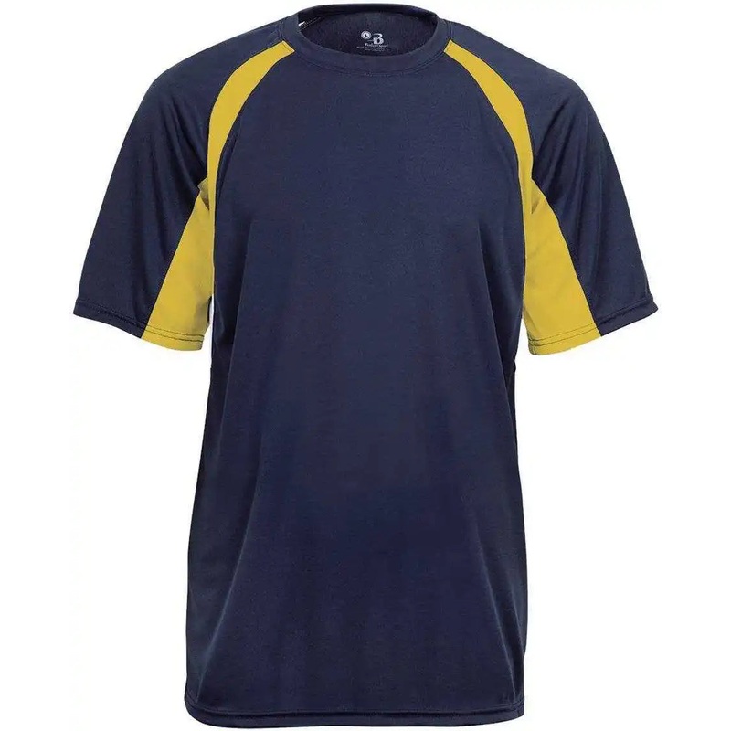 Badger Sport 2144 Youth Hook Tee – Navy Gold