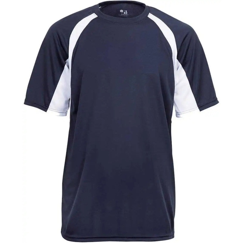 Badger Sport 2144 Youth Hook Tee – Navy White