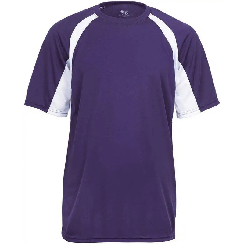 Badger Sport 2144 Youth Hook Tee – Purple White