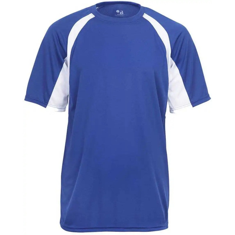 Badger Sport 2144 Youth Hook Tee – Royal White