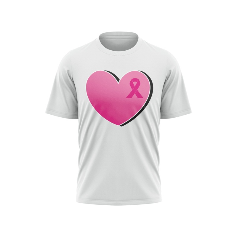 Breast Cancer Awareness Short Sleeve Shirt – Heart Ribbon