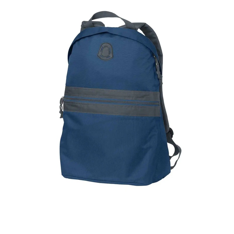 Port Authority BG202 Nailhead Backpack – Cambridge Blue Smoke Gray