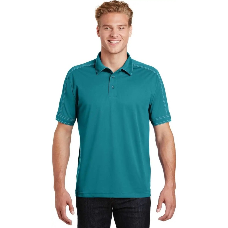 Sport-Tek ST659 Contrast Stitch Micropique Sport-Wick Polo – Tropic Blue