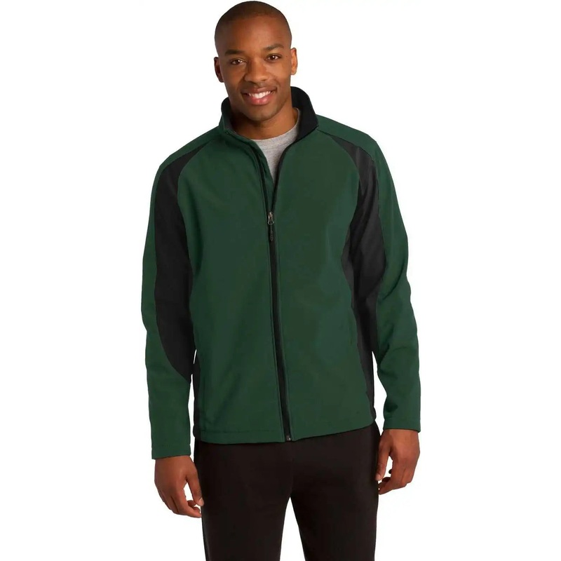 Sport-Tek ST970 Colorblock Soft Shell Jacket – Forest Green Black