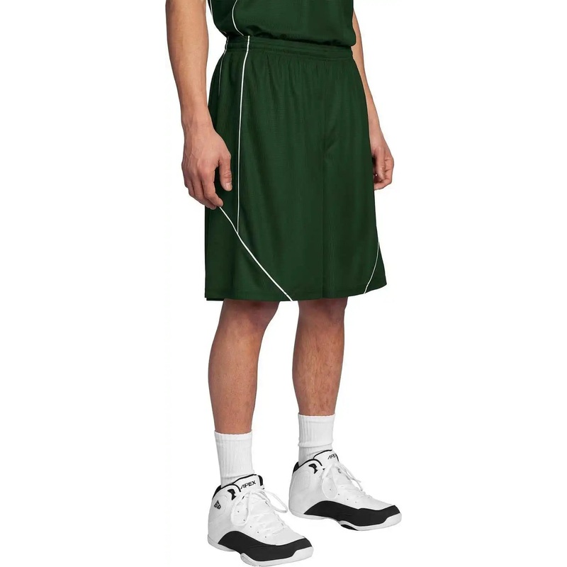 Sport-Tek T565 PosiCharge Mesh Reversible Spliced Short – Forest Green