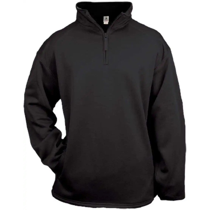Badger Sport 1480 1/4 Zip Poly Fleece Pullover – Black