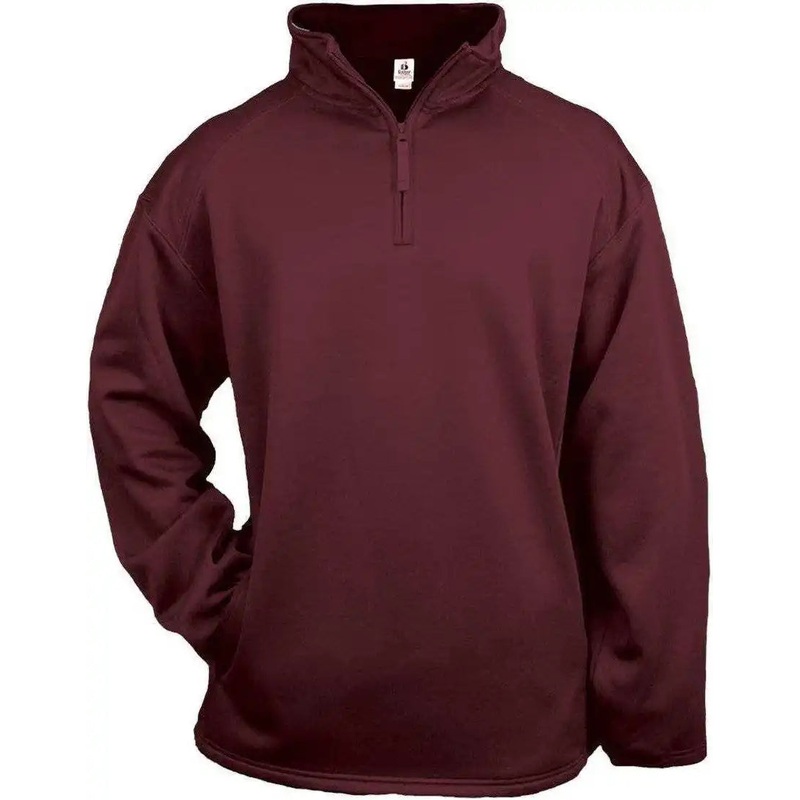 Badger Sport 1480 1/4 Zip Poly Fleece Pullover – Maroon