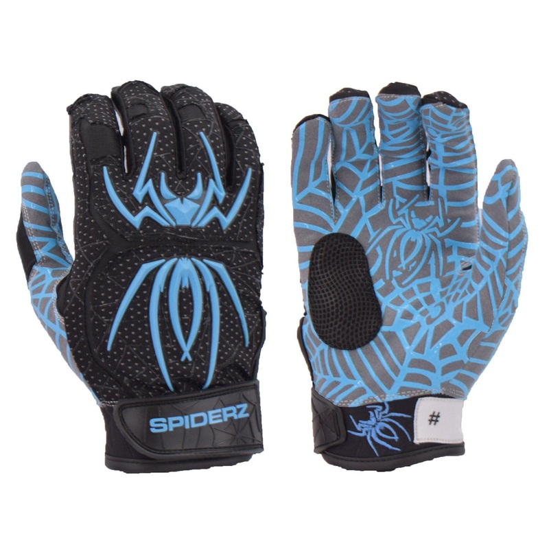 Spiderz HYBRID Batting Gloves – Black/Columbia Blue