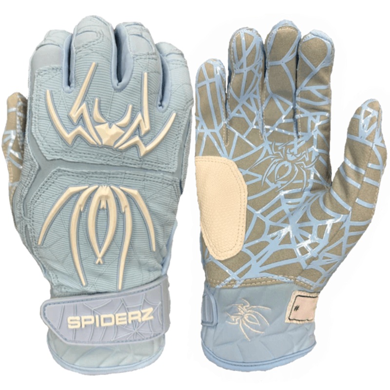 Spiderz HYBRID Batting Gloves – Columbia Blue/White