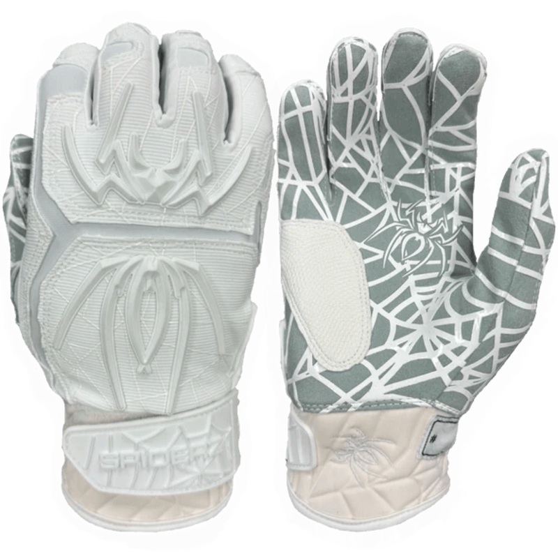 Spiderz HYBRID Batting Gloves – White/White