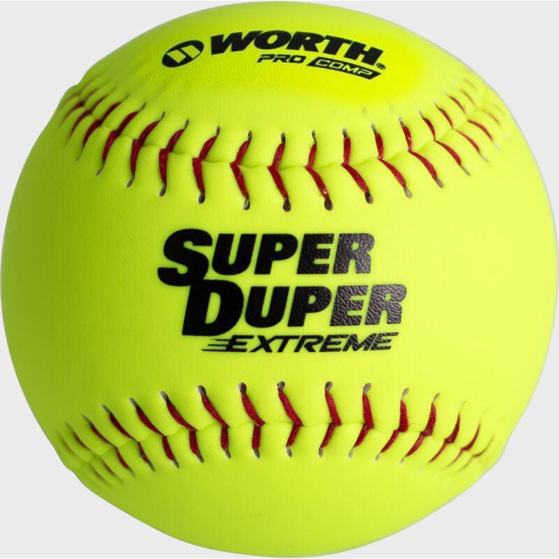 Worth Super Duper Extreme Red Stitch Pro Comp 44/375 12 Slowpitch Softballs