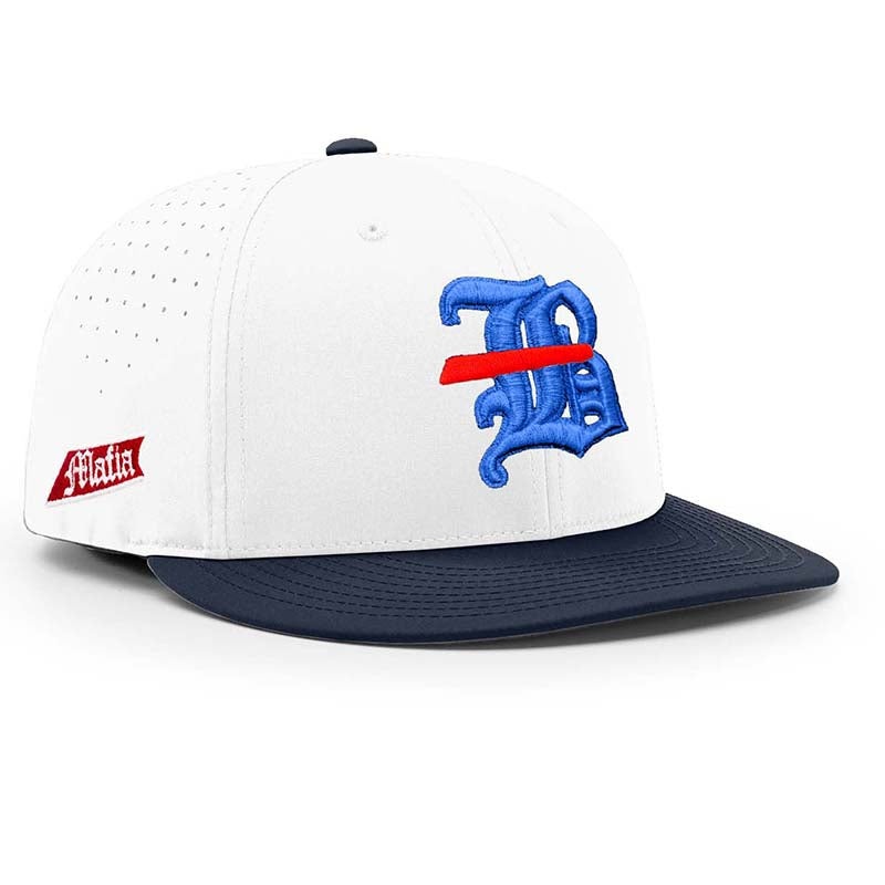 716 Mafia Fitted Hat – White/Navy