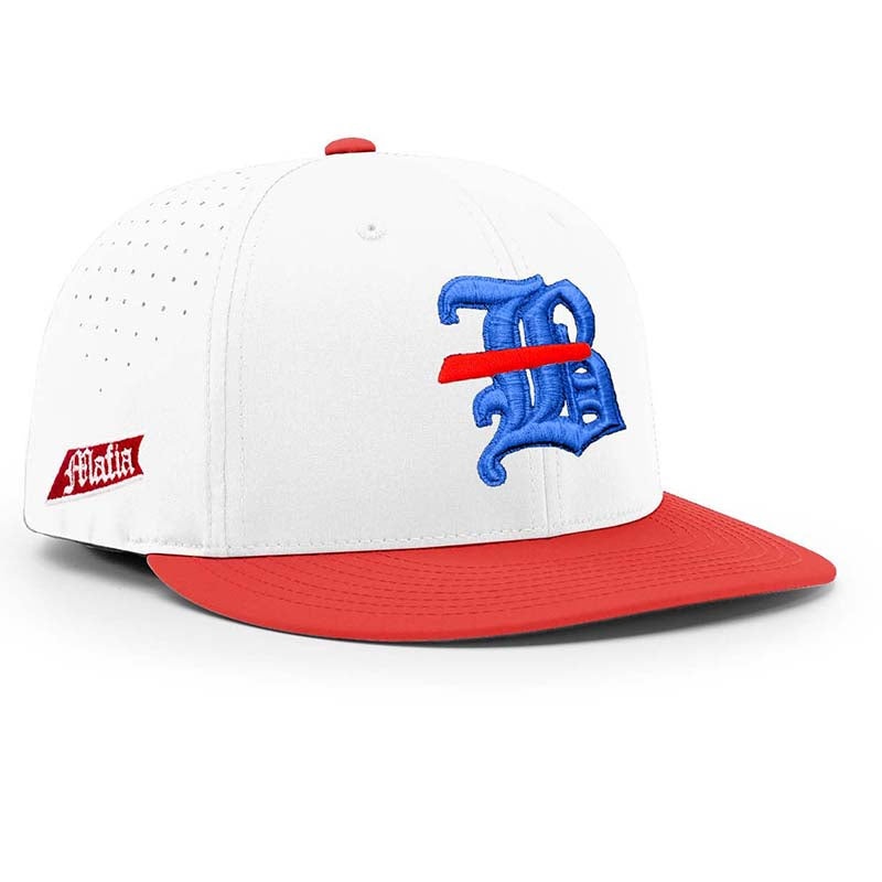 716 Mafia Fitted Hat – White/Red