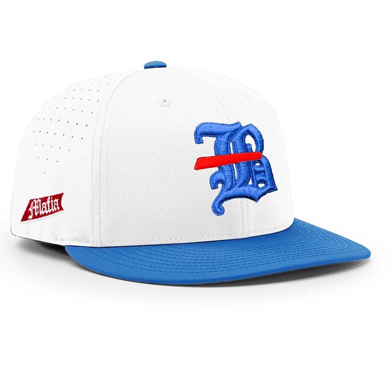 716 Mafia Fitted Hat – White/Royal
