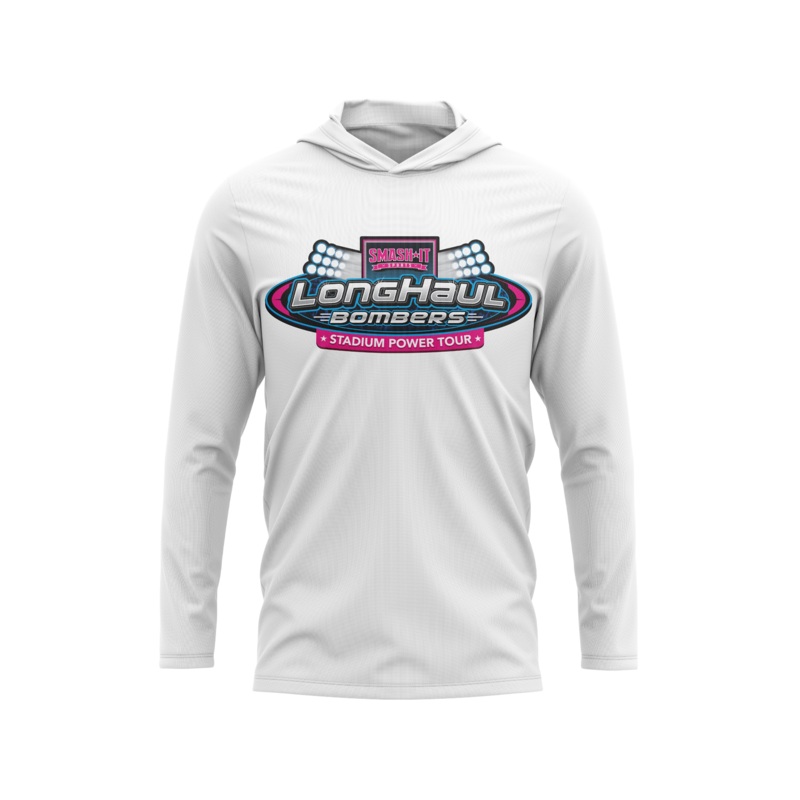 Long Haul Bombers – Semi-Sub Hooded Long Sleeve Shirt – Stadium Power Tour – White/Vice