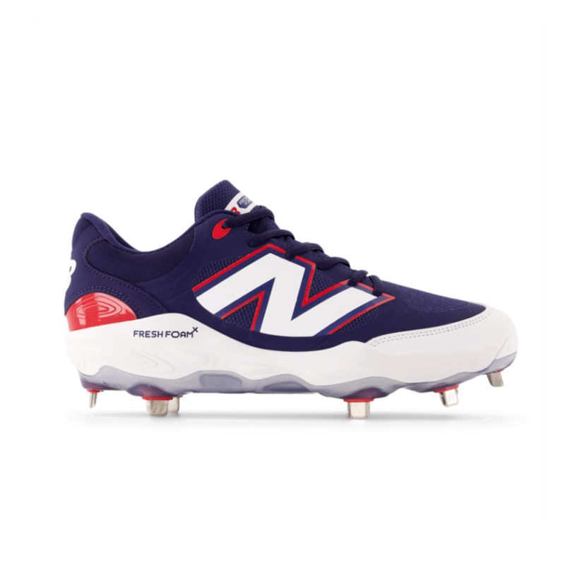 New Balance Men’s Fresh Foam X 3000 v7 Metal Baseball Cleats – Navy/White/Red – L3000RB7