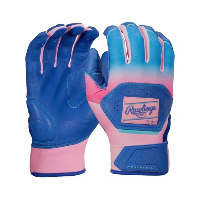 Rawlings Workhorse Funburst Batting Gloves – Royal/Pink