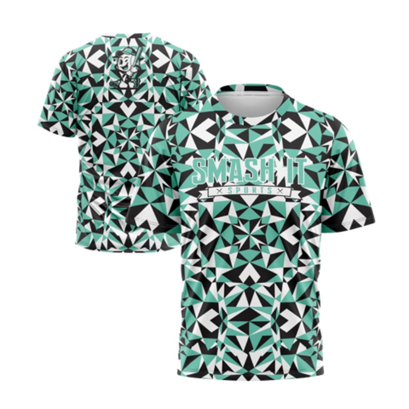 Smash It Sports Short Sleeve Shirt – Kaleidoscope (Mint/Black)
