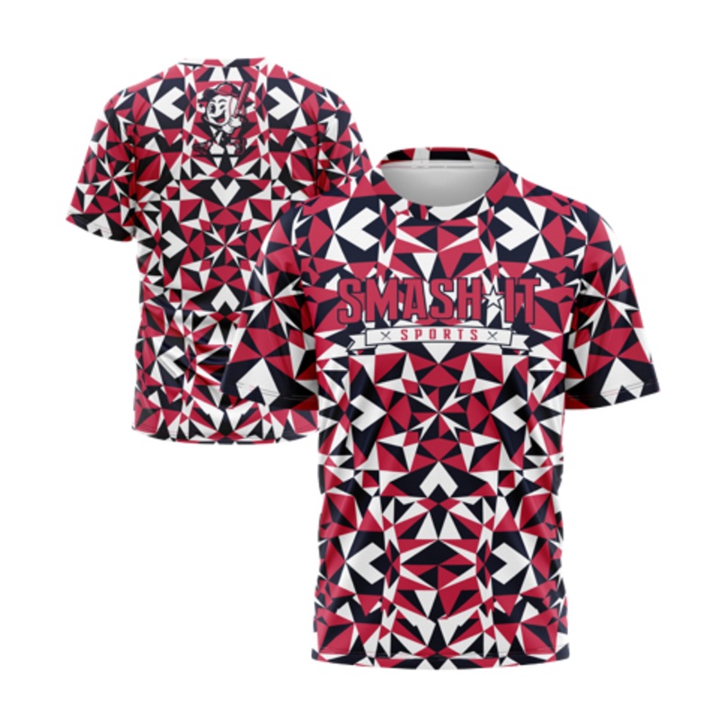 Smash It Sports Short Sleeve Shirt – Kaleidoscope (Red/White/Blue)