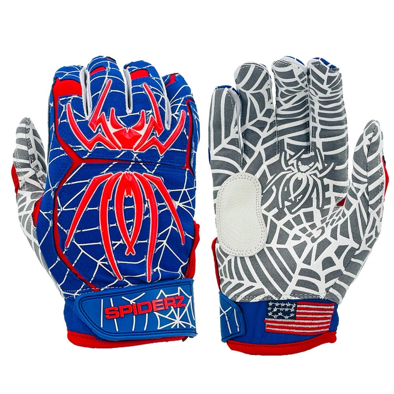 Spiderz HYBRID Batting Gloves – Royal/Red/White