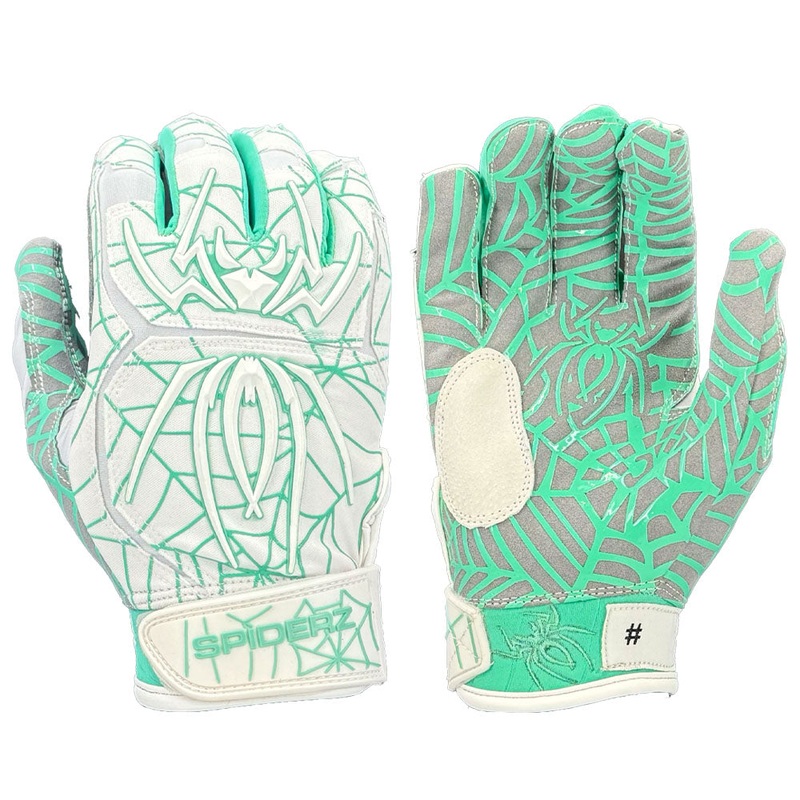 Spiderz HYBRID Batting Gloves – White/Mint