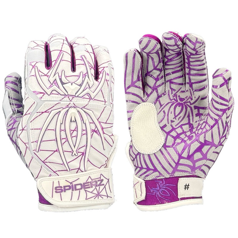 Spiderz HYBRID Batting Gloves – White/Purple
