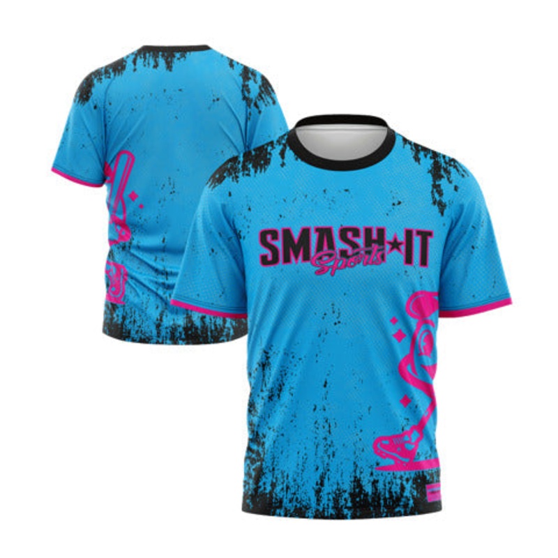 Smash It Sports Short Sleeve Shirt – Smashie (Carolina/Black/Pink)