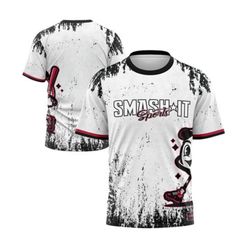 Smash It Sports Short Sleeve Shirt – Smashie (White/Black/Red)