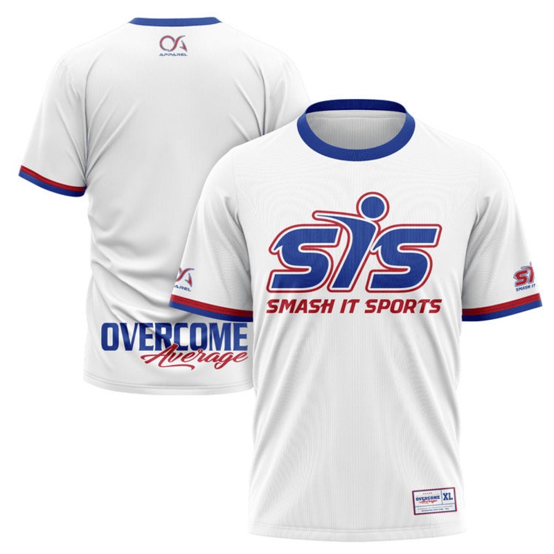 Smash It Sports Short Sleeve Shirt – White/Royal/Red